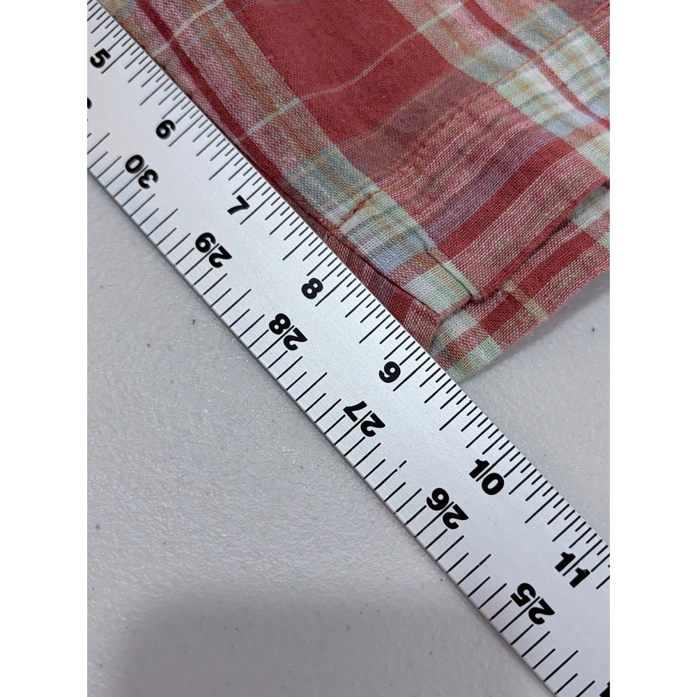Lands' End Men's Madras Plaid Linen Cotton Chino Shorts Size 36 Anchor Logo - Picture 10 of 10